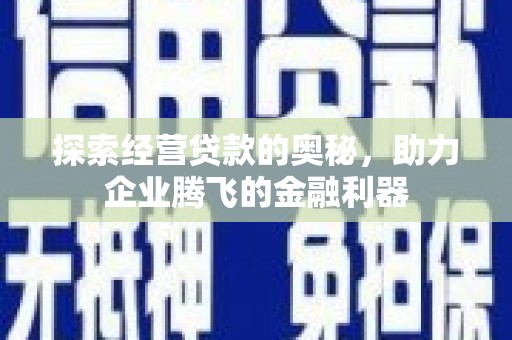 金湾探索经营贷款的奥秘，助力企业腾飞的金融利器