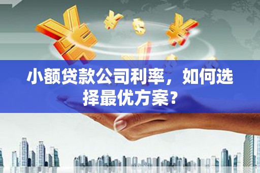 房县小额贷款公司利率，如何选择最优方案？