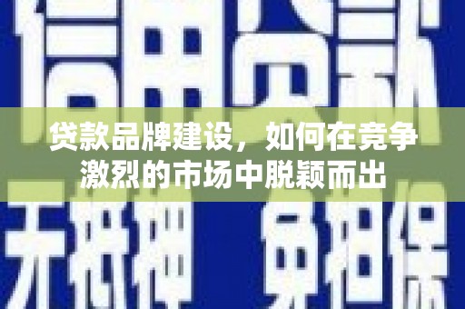 布拖贷款品牌建设，如何在竞争激烈的市场中脱颖而出