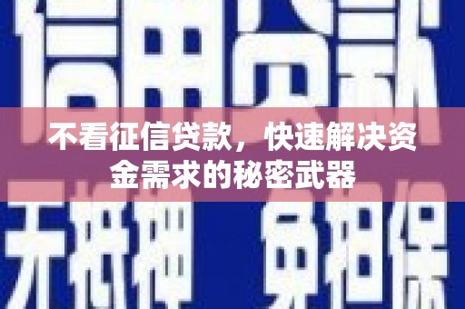 遂昌不看征信贷款，快速解决资金需求的秘密武器