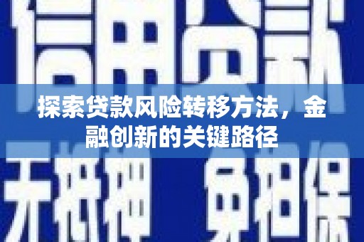 大埔探索贷款风险转移方法，金融创新的关键路径